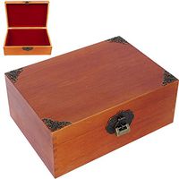 WINGOFFLY Large Wooden Treasure Box Trunk Box Stash Boxes for Jewelry Storage Cards Collection Gifts and Home Decoration, Blank