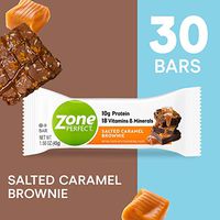ZonePerfect Protein Bars, Salted Caramel Brownie, 10g of Protein, Nutrition Bars With Vitamins & Minerals, Great Taste Guaranteed, 30 Bars