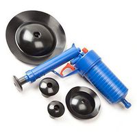 Air Power Drain Blaster, Pressure Pump Cleaner Unclogs Toilet Hand Powered Plunge, High Pressure Drain Opener Suite for Dredging Home Toilet Bathtub Sink with 4 Suckers #5111(Blue)
