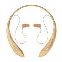 Bluetooth Headphones, ThreeMay Wireless Neckband Headset V4.0 Stereo Noise Cancelling Magnetic Earbuds with Mic-Gold