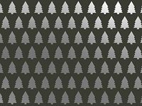 Metallic Christmas Gift Wrap Paper - Silver Trees - 30 inches x 50 feet