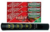 Herb Airtight Tube Pocket Protector with Juicy Jay's Strawberry 1.25 Flavored Hemp Rolling Papers 3 Count DC Crafts Nation- Happy Face