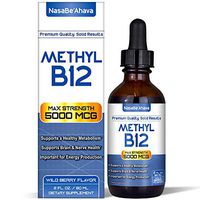 NASA Beahava Vitamin B12 Liquid Drops - 5000 MCG Supplement with Methylcobalamin (Methyl B-12) Max Absorption B 12 to Increase Energy & Metabolism - 2 fl oz