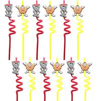 Passover Straws for Kids. 12 Pack for Pesach Seder Table Decoration. Matzah & Wine Design.