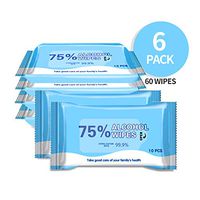 60 Wipes 75% Alcohol Wet Wipes Disinfectant Wipes Portable Hand Alcohol Wipes Towel Disposable Wash Sterilization Disinfection Wipes for Antiseptic Skin Cleaning Care for Office,car,Home,Hotel