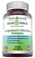 Amazing Nutrition L-Arginine/L-Citrulline Complex 1000 Mg* Combines Two Amino Acids with Potential Health Benefits * Supports Energy Production * Ads to Improve Athletic Performance (240 Tablets)