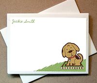 Personalized Dog Note Cards (40 Non-foldover Cards and Blank Envelopes)
