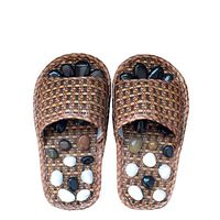STAR RING Acupuncture Massage Slippers with Pebbles, Therapeutic Foot Massage Sandals Foot Acupressure Massage Finger Bow Pain Relief, Healthy Natural Cobblestone Massage Slippers Parents Gift Sandal
