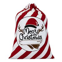 HBlife Personalized Santa Sack, Bag Santa Bag Cotton with Drawstring Size 27"x 18.1" (Strip)