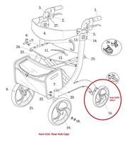 Rear Hub Cap for Drive RTL10266 Nitro Rollator Walker - 1 Pair