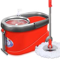Mop Bucket Dual Drive Rotary Mop Mop Bucket Dragged To Dry Mop Cloth Telescopic Length: 94-125cm DELICATEWNN