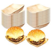 Palm Leaf Plates Eco-Friendly Mini Appetizer Plates 100 Pcs - 3" Disposable Small Square Sample Plates - Natural Compostable 100% Biodegradable for Wedding, Easter, Birthday Party & All Occasions