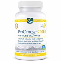 Nordic Naturals ProOmega 2000-D - Fish Oil, 1125 mg EPA, 875 mg DHA, 1000 IU Vitamin D3, High-Intensity Support for Cardiovascular, Neurological, Eye, and Immune Health*, Lemon Flavor, 60 Soft Gels
