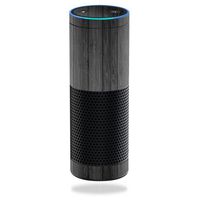 MightySkins Skin Compatible with Amazon Echo - Black Wood | Protective, Durable, and Unique Vinyl Decal wrap Cover | Easy to Apply, Remove, and Change Styles | Made in The USA