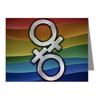 Note Card Gay Pride Flag Female Symbols