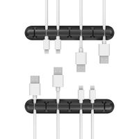 Cable Clip - Simr Cord Organizer - Cable Management - 6mm Wire Holder System - Rubber Adhesive Cord Hooks fit Home, Office, Cubicle, Car, Desk Accessories (7, Black)