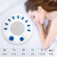 White Noise Sound Machine Portable Sleep Therapy for Home, Travel, Baby, 9 Relaxing Soothing Nature Sounds, Auto-Off Timer Sound Spa (White)