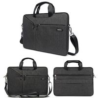WIWU Multifunctional Business Briefcase Luxury Portable Laptop Sleeve Case Carrying Messenger Bag for 13" to 15.6" Macbook Air Pro Retina Ultrabook Netbook (Black, 13 inch)