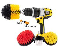 Drill Brush Set by Drillscrub -Pack of 4 Drill Scrubber Attachments for Pool Tile, Flooring, Brick, Ceramic, Marble & Grout Cleaning-Soft, Medium & Stiff Power DrillBrush HeadKit for Daily Use