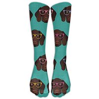 German Shorthaired Pointer In Glasses Unisex Compression Socks For Running, Nurses, Shin Splints, Travel, Flight, Pregnancy & Maternity. as pictureOne Size