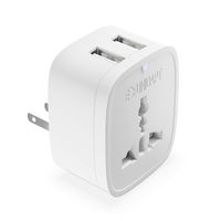 Europe to US Plug Adapter with 2 USB Outlet, Unidapt American USB Wall Charger, EU Australia China UK Europe to USA Canada Mexico Japan Travel Plug Socket Adapter (Type A/B)