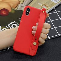 Amocase Soft Silicone Case with 2 in 1 Stylus for Samsung Galaxy M10,Cute Sweet Candy Color Wrist Strap Stand Shockproof Anti-Scratch Flexible Case - Red