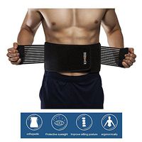 Back Support ZSZBACE Adjustable Lumbar Back Brace Lumbar Support Belt with Breathable Mesh and Dual Adjustable Straps for Lower Back Pain Relief for Sports – Black (L)
