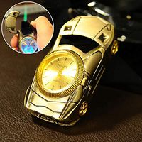New Cool Men Quartz Watch Windproof Jet Torch Refillable Gas Butane Lighter Gift