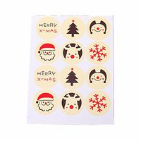 ALIMITOPIA Christmas Sticker Round Wavy Edge Self-Adhesive DIY Sticker Gift Sealing Decoration Paster Baking Packing Label(10 Sheets,120pcs)