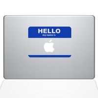 The Decal Guru Name Tag MacBook Decal Vinyl Sticker - 13" MacBook Air - Dark Blue (1135-MAC-13A-DB)