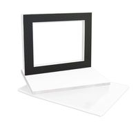 Golden State Art, Complete Pack of 10, Black Pre-Cut 11x14 Photo Mat for 8.5x11 Document with White Core Matte Set. Includes 10 Acid Free Bevel Cut Mattes & 10 Backing Backers Board & 10 Clear Bags
