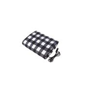 12V Electric Heated Fleece Car Blanket, Travel Blanket for Car, Truck, Boat, RV, Keeps You Warm While You Drive (Black & White Plaid)