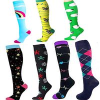 BstAmzStore Medical&Sport Compression Socks Women Men, 2/4/7Pair 20-30mmhg Women's Varicose Veins Edema Diabetic Running Compression Socks for Nurse Pregnancy Travel Flying (7 Pair Color 3, S/M)