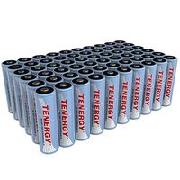 Tenergy AA Rechargeable Battery, High Capacity 2500mAh NiMH AA Battery, 1.2V Double A Batteries 60-Pack