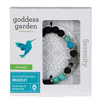 Goddess Garden Serenity Aromatherapy Bracelet, On-the-Go Essential Oil Diffuser Jewelry, Genuine Stones, Natural Beads, Balancing Lava Rock, Turquoise, Blue Jasper, and Hamsa Hand Symbol