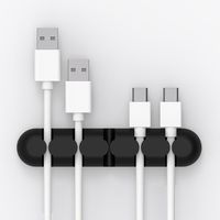 WildWave 5-Channel Desktop Cable Management Cable Organizer, Silicon Cable Holder Clip for Power Cords and Charging Accessory Cables,Mouse Cable,PC,Office and Home(Black)