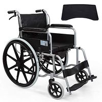 FLYSXP Wheelchair Folding Transport Travel Self-propelled Portable Manual Elderly Disabled Comfortable Multi-Functional Light Travel Wheelchair and Bedding Wheelchair (Material : B)