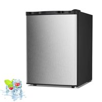 Kismile 2.1 Cu.ft Upright Freezer with Compact Reversible Single Door,Removable Shelves Free Standing Mini Freezer with Adjustable Thermostat for Home/Kitchen/Office (Stainless steel, 2.1 cu.ft)