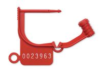 Key Surgical LT-400N Locking Tag, Uniquely Numbered, Red (Pack of 100)
