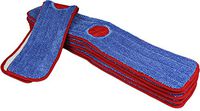 CleanAide Spot Cleaning Twist Yarn Microfiber Mop Pad with Scrubber 18 Inches Red 6 Pack