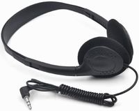 Bulk Over The Head Inexpensive Disposable Headphones Wholesale Lot Kids Individually Bagged for Schools, Libraries, Hospitals (5 Pack, Black)