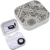 Portable Contact Lens Case Box Travel Kit Mirror + Bottle + Tweezers Container Holder [ Paisley Bandana ]