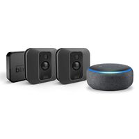 Echo Dot (Charcoal) with Blink XT2 Outdoor/Indoor Smart Security Camera - 2 camera kit