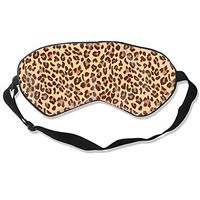 Leopard Print Silk Eye Mask with Adjustable Strap,Super Soft Comfortable Night Sleep Mask,Light Blocking Blackout Eye Cover Blindfold for Sleeping Travel Women Men