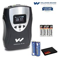 Williams Sound PPA T46 Personal PA Bodypack Transmitter (Black & Silver) Bundled with 4 x Extra AA Batteries and Microfiber Cloth