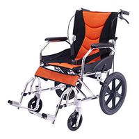 Wheelchair, Foldable Wheelchair Disabled People Traveling Wheelchair Lightweight Old Scooter Aluminum Hand Pushing Wheelchair Easy Traveling Wheelchair (Color : Orange, Size : 905989cm)