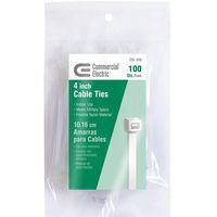 Commercial Electric 4 in. Cable Tie - Natural (100-Pack)