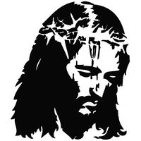 Jesus Crown of Thorn- (Color: Black) Decal - 5.9" tall decal laptop tablet skateboard car windows sticke