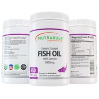 Nutrabulk Enteric Coated Omega-3 Fish Oil 1000mg Soft Gels 250 Count