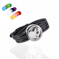constantlife I Love You Couple Adjustable Genuine Leather Band Bracelet Fragrance Jewelry Essential Oil Diffuser Lockets with Refill Pads (Black)